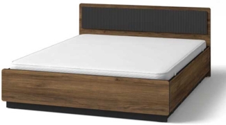 Bett Doppelbett Pereto 160x200cm Warmia Nussbaum schwarz matt