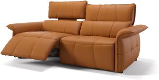 Sofanella Dreisitzer ADRIA Ledercouch Echtleder Sofa in Cognac