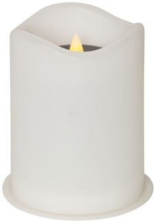Star Trading Solarkerze Saul, LED mit Flacker-Effekt, Outdoor, Weiß, Dämmerungssensor, Warmweiß, 10 cm
