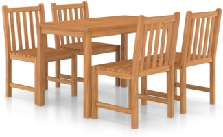 vidaXL 5-teiliges Garten-Ess-Set 120 x 70 cm Massivholz Teak 3059927