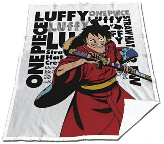 Wohndecke Anime One Piece Luffy Coral Decke warme Kuscheldecke 130x170 cm, One Piece Anime