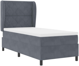 vidaXL Boxspringbett mit Matratze Dunkelgrau 100 x 200 cm Samt 3340971