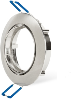 10x Ultra Flach Einbaurahmen Rund Schwenkbar Edestahl gebürstet Einbaustrahler Ø80mm Einbautiefe 22mm Deckeneinbaustrahler Einbauleuchte LED Leuchtmittel inkl. GU10 Fassung