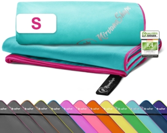 NirvanaShape Reisehandtuch Mikrofaser Handtuch, Badehandtuch, Reisehandtuch, Sporthandtuch, Ecktasche mit Reißverschluss, saugfähig, leicht, schnelltrocknend