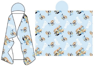 Wohndecke Kuscheldecken-Set 120x150 cm Flauschige Decke & Warme Kapuze, Bluey
