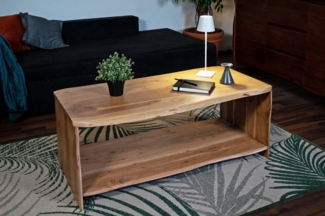 SAM® Couchtisch Anna, massives Akazienholz, mit Ablagefläche, echte Baumkante, 115x55x45 cm