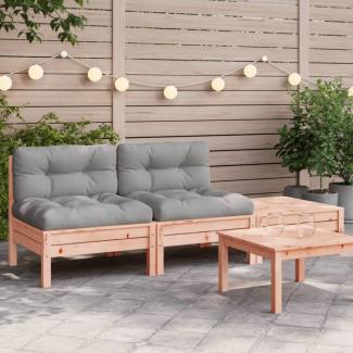 vidaXL Gartensofa mit Kissen und Hocker 2-Sitzer 838183