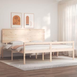 Seniorenbett mit Kopfteil Super Kingsize Massivholz 3195496