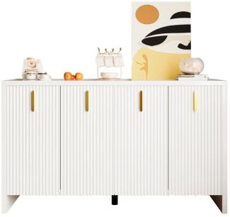 Refined Living Sideboard Modernes, minimalistisches Sideboard Wohnzimmerschrank (1 St, 140*80*38cm, 1 St, Die ideale Kombination aus flexibler Lagerung und elegantem Design), mit goldenen Griffen und verstellbaren Trennwänden