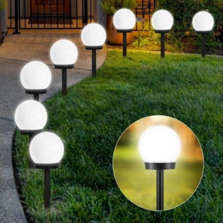 oyajia LED Solarleuchte 4/8 Stück LED Solarleuchten Kugel Licht mit Erdspieß, Gartenleuchte, LED fest integriert, Kaltweiß, Wasserdicht IP65 Außen Gartenstrahler Solar Gartenleuchte Kugel Set