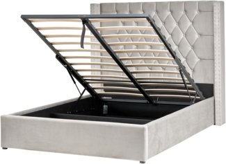 Polsterbett 'LUBBON' inkl. Bettkasten, ohne Matratze Hellgrau 140x200 cm