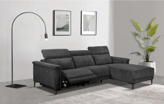 Places of Style Ecksofa Lund in Cord, L-Form, 261 cm, mit manueller, o. elektrischer Relaxfunktion, USB, Kopfteilverstellung