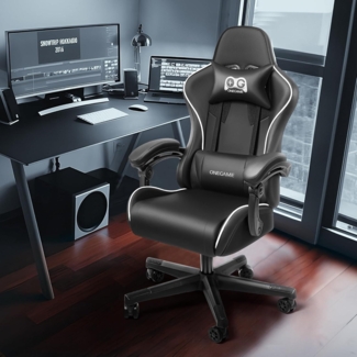 Ergonomischer Gaming Stuhl Bürostuhl Drehstuhl 150KG Schwarz