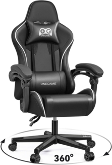 Ergonomischer Gaming Stuhl Bürostuhl Drehstuhl 150KG Schwarz