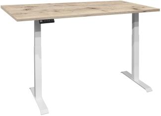 Schreibtisch höhenverstellbar elektrisch Edithe 120x70 weiß/sandeiche 14243-12070