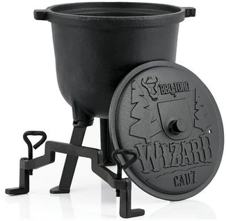 BBQ-Toro Grilltopf Zauberkessel "Wizard", 7 Liter, Gusseisen Kochtopf mit drei Beinen, De, Gusseisen