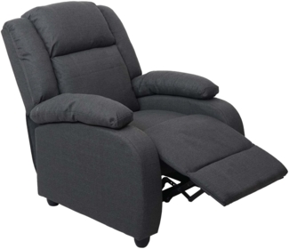 Fernsehsessel Lincoln, Relaxsessel Liege Sessel, Stoff/Textil ~ dunkelgrau
