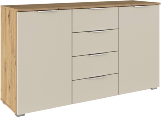 rauch Kombikommode Sideboard Schubladenkommode AGORDO mit Dekor- oder Hochglanzfront (in zwei Griff-Farben, Breite 120 cm), vier große Schubladen, mit insgesamt 4 Einlegeböden MADE IN GERMANY