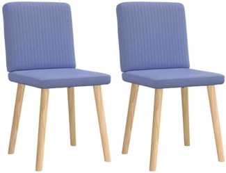 vidaXL Esszimmerstühle 2 Stk. Jeansblau Stoff 4101207