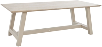Gartentisch Oldham , Echtholz , Beige , 220 x 76 x 100 cm