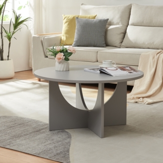 Couchtisch Rindal 80x42 cm Hellgrau [en. casa]