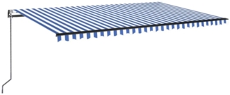 vidaXL Markise Automatisch Einziehbar 500x350 cm Blau und Weiß 3069226