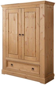 Lomadox Kleiderschrank STEINKJER-69 Wäscheschrank, Kiefer massiv, eichefarben gebeizt & geölt