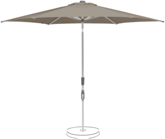 Suncomfort by Glatz Sonnenschirm / Kurbelschirm "Slide 250", light taupe, Ø 250 cm