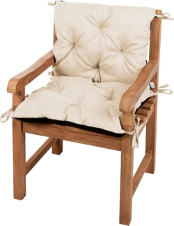Gutekissen® Bankkissen, Sitzkissen, Rückenlehnen, Gartenkissen, Steppkissen, Doppelkissen, Sitzmöbel, Sitzbank-Kissen, Gartenschaukel, Gartenmöbel LAW (50cmx50cmx50cm, Creme)