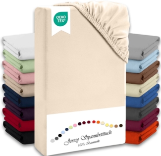 Jersey Spannbettlaken Spannbetttücher 90x200cm 100% Baumwolle Beige