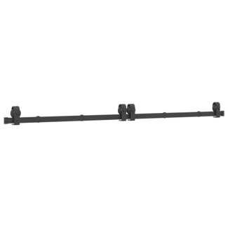 vidaXL Schiebetürbeschlag-Set 200 cm Stahl Schwarz 4009745