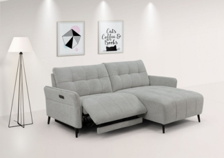 INOSIGN Ecksofa DENIO 3-Sitzer, L-Form (Breite 209cm), elektr. Relaxfunktion, USB-A/C, Liegefunktion durch Recliner, Federkernpolsterung