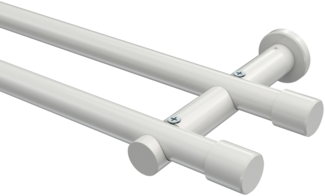 Gardinenstangen-Set Platon Santo 180 cm, 2-läufig (ohne Ringe), 20 mm Ø Weiß