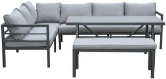 San Menaio Gartenlounge Set, Aluminium, grau, für 8 Personen