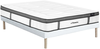 Vente-unique - Set aus Bettgestell + Matratze - 160 x 200 cm - Hybridmatratze - 7-Zonen-Taschenfederkern & Memory Schaum - Härtegrad 2 - Stärke 30 cm - OLIANE von YSMÉE