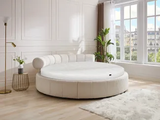 Vente-unique - ROMA Matratze Stoff Weiß - B 220 cm x H 25 cm x L 220 cm
