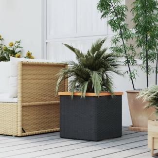 vidaXL Pflanzkübel Schwarz 40x40x40 cm Poly Rattan 319414