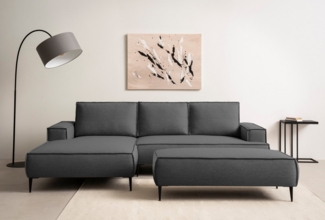 Home affaire Sitzgruppe TVINNU, Polsterecke L-Form, Schlaffunktion, mit Hocker, (Set), Set, stellbar zum Schlafsofa (Krokodilverbinder)