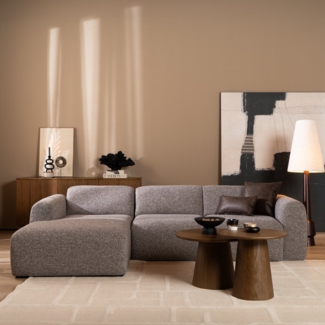 Bronx71 Ecksofa Maine Bouclé braun/grau links