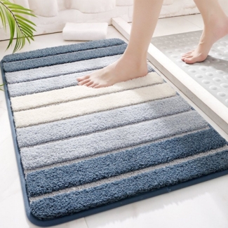 NUODWELL Badematte Badezimmerteppich Rutschfest, Mikrofaser Weich Absorbierende Badematte