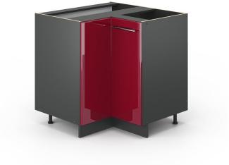 Vicco Eckunterschrank Fame-Line, Bordeaux Hochglanz/Anthrazit, 80.5 cm, AP Anthrazit