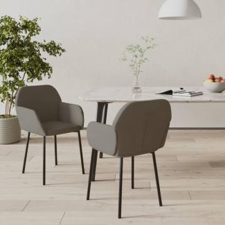 Esszimmerstühle 2 Stk. Dunkelgrau Samt [344702]