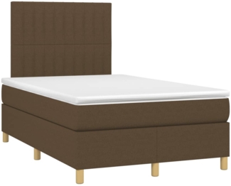 vidaXL Boxspringbett mit Matratze Dunkelbraun 120x190 cm Stoff 3269947
