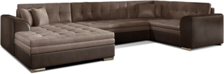 Eltap Damario Ecksofa (Monolith 09, Monolith 29) Seite links, Braun, 189 x 78 x 338 cm