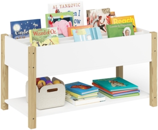 Bellabino 'Teme' Kinderbücherregal, weiß, 80x40x44 cm, Montessori Kinderregal mit 4 Fächern und Ablagefläche