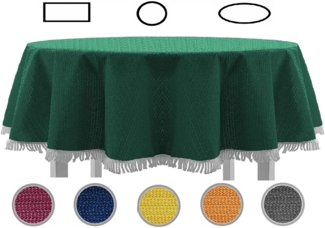 Gartentischdecke mit Fransen 150x210 cm oval grün