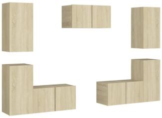 vidaXL 7-tlg. TV-Schrank-Set Sonoma-Eiche Spanplatte [3078986]