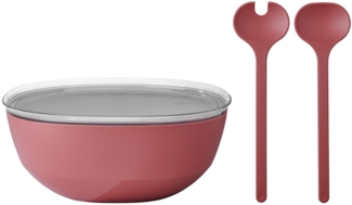 Mepal SILUETA Servierschale mit Deckel & Salatbesteck 5000 ml Vivid Mauve