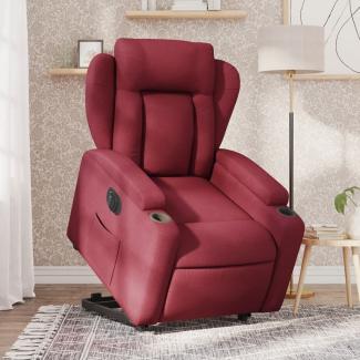 vidaXL Relaxsessel mit Aufstehhilfe Elektrisch Weinrot Stoff 3204509