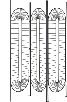 Raumteiler 3-teilig NOALE Schwarz 135 cm 170 cm